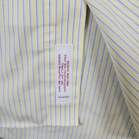 Brooks Brothers 346 Men's Size 15 1/2-4/5 Yellow & Blue Stripes Dress Shirt 15.5 - Picture 6 of 16